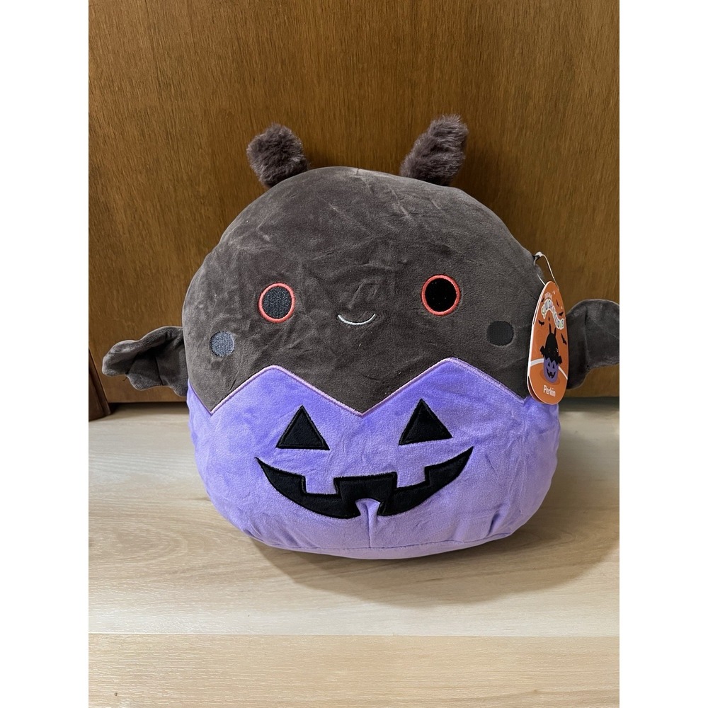 Squishmallows 12" Black Mothman in Purple Jack O' Lantern Perkin Medium Plush
